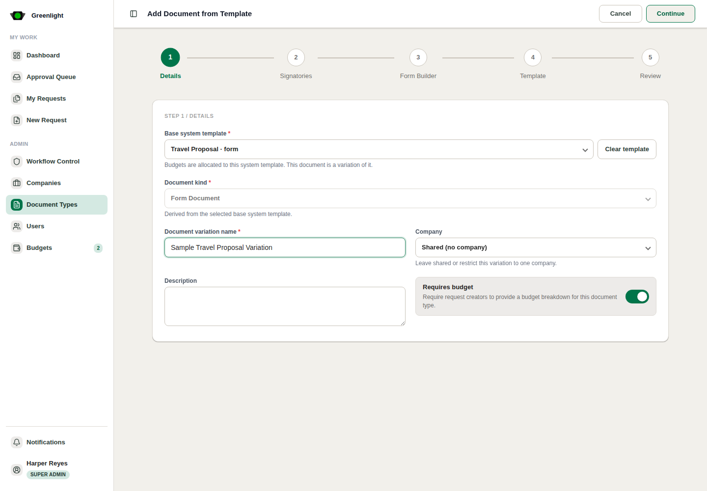 Choose Base system template screenshot