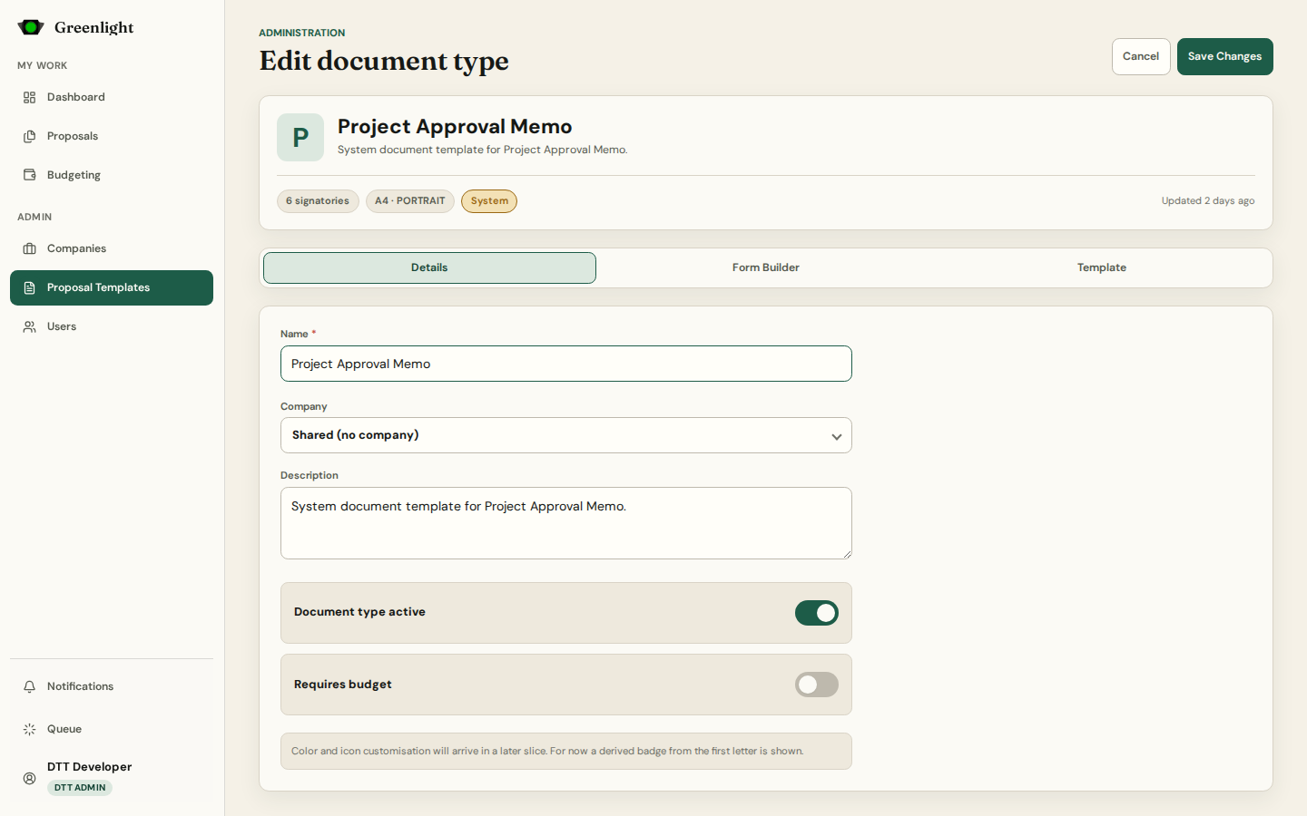Paper editor: Details, Form Builder, Template screenshot