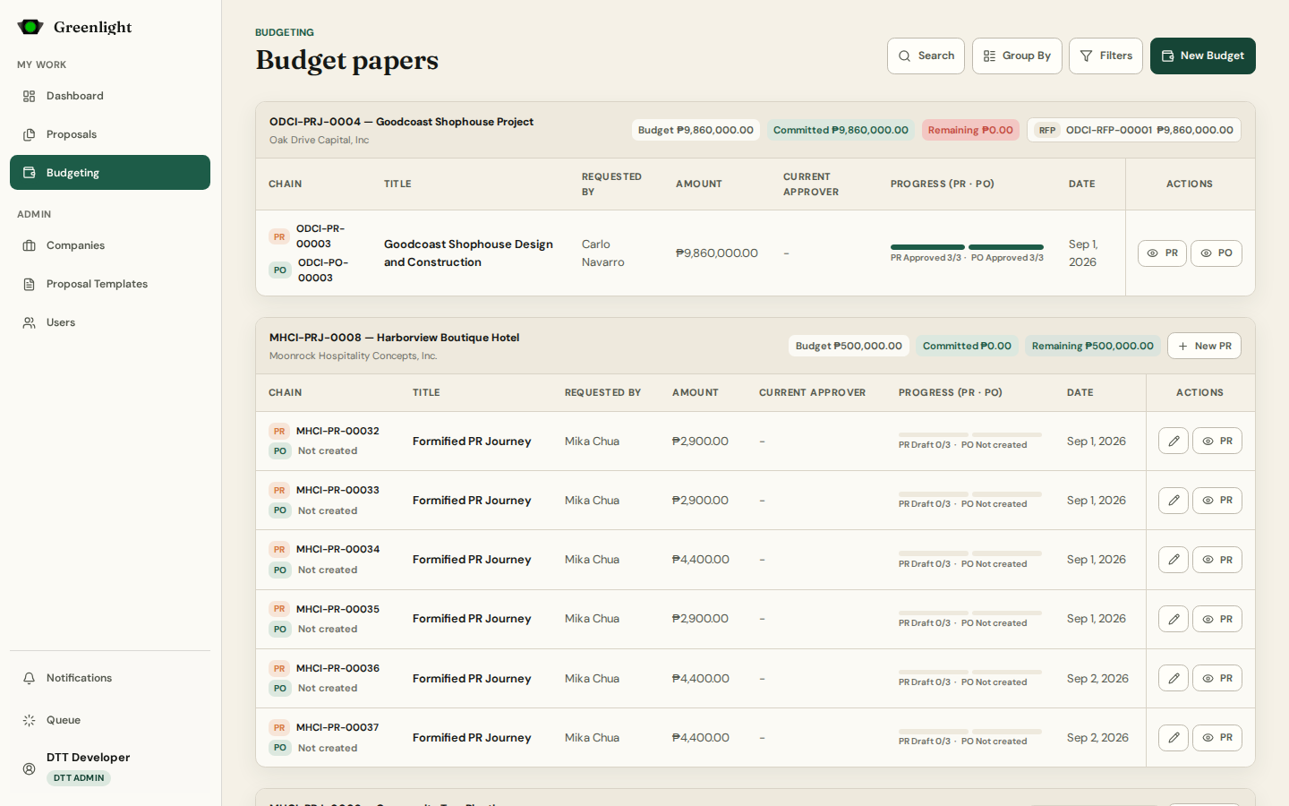 Budgeting screenshot