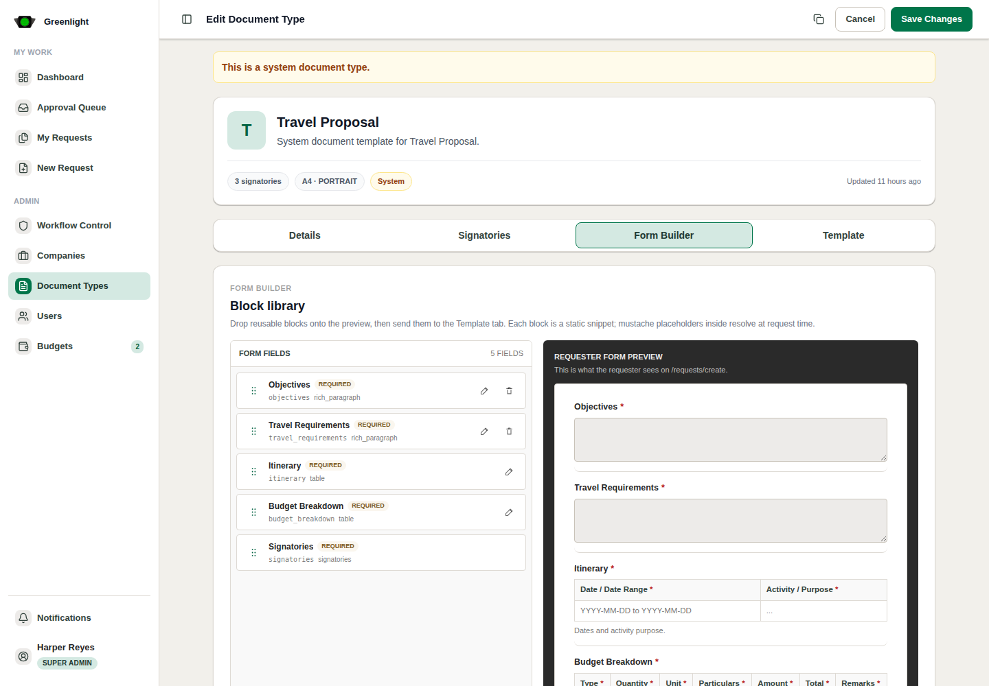 Form Builder tab screenshot
