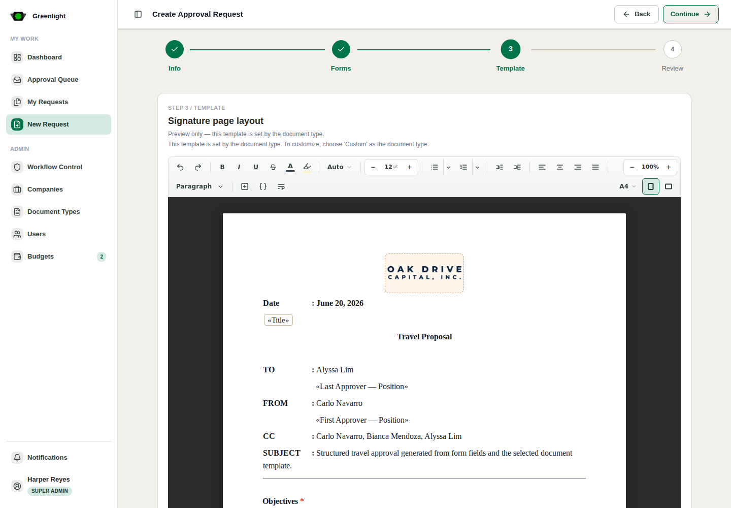 Preview generated template screenshot