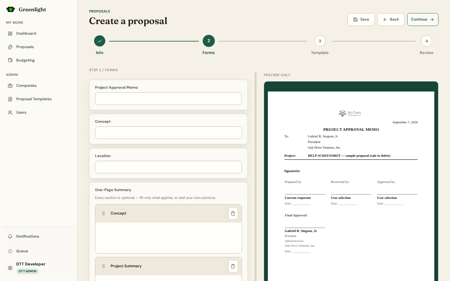 Step 2 Forms — the paper, autosaved screenshot